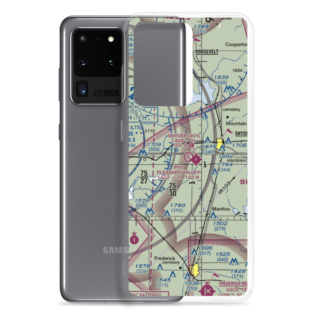 Pleasant Valley Airport (07OK) VFR Sectional Samsung Case Samsung Galaxy S20 Ultra model shown