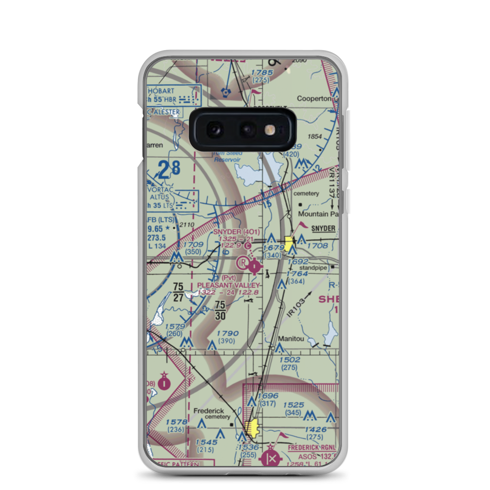 Pleasant Valley Airport (07OK) VFR Sectional Samsung Case Samsung Galaxy S10e model shown