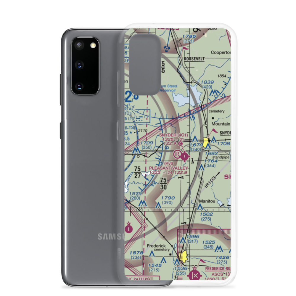 Pleasant Valley Airport (07OK) VFR Sectional Samsung Case Samsung Galaxy S20 model shown