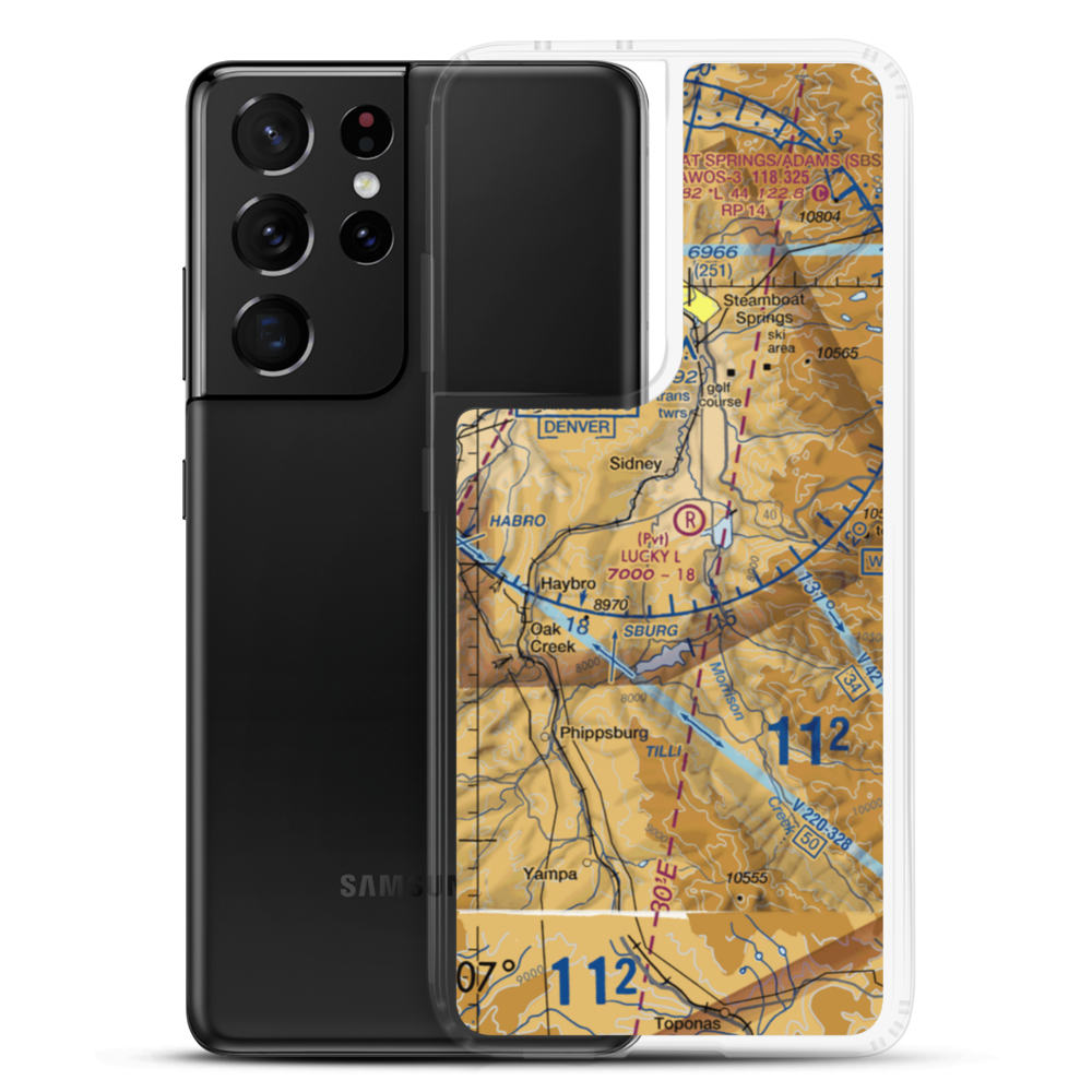Pleasant Valley Airport (5CO8) VFR Sectional Samsung Case Samsung Galaxy S21 Ultra model shown