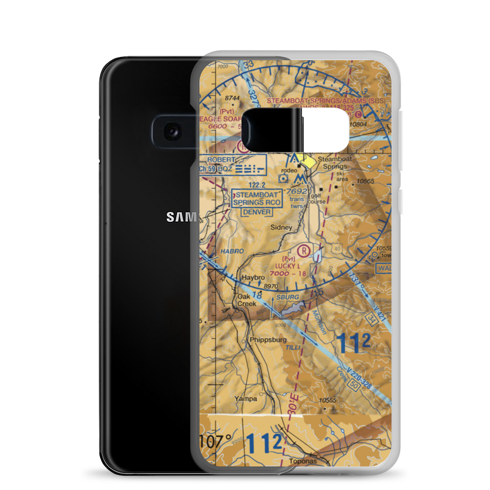 Pleasant Valley Airport (5CO8) VFR Sectional Samsung Case Samsung Galaxy S10e model shown