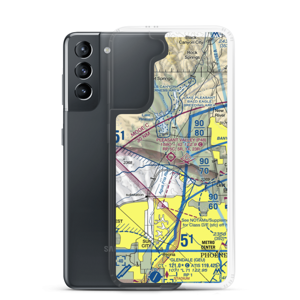 Pleasant Valley Airport (P48) VFR Sectional Samsung Case Samsung Galaxy S21 model shown