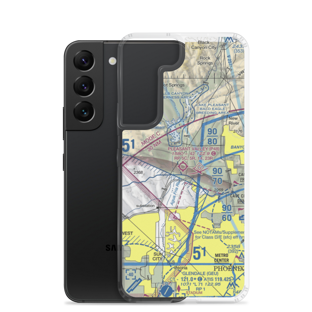 Pleasant Valley Airport (P48) VFR Sectional Samsung Case Samsung Galaxy S22 model shown