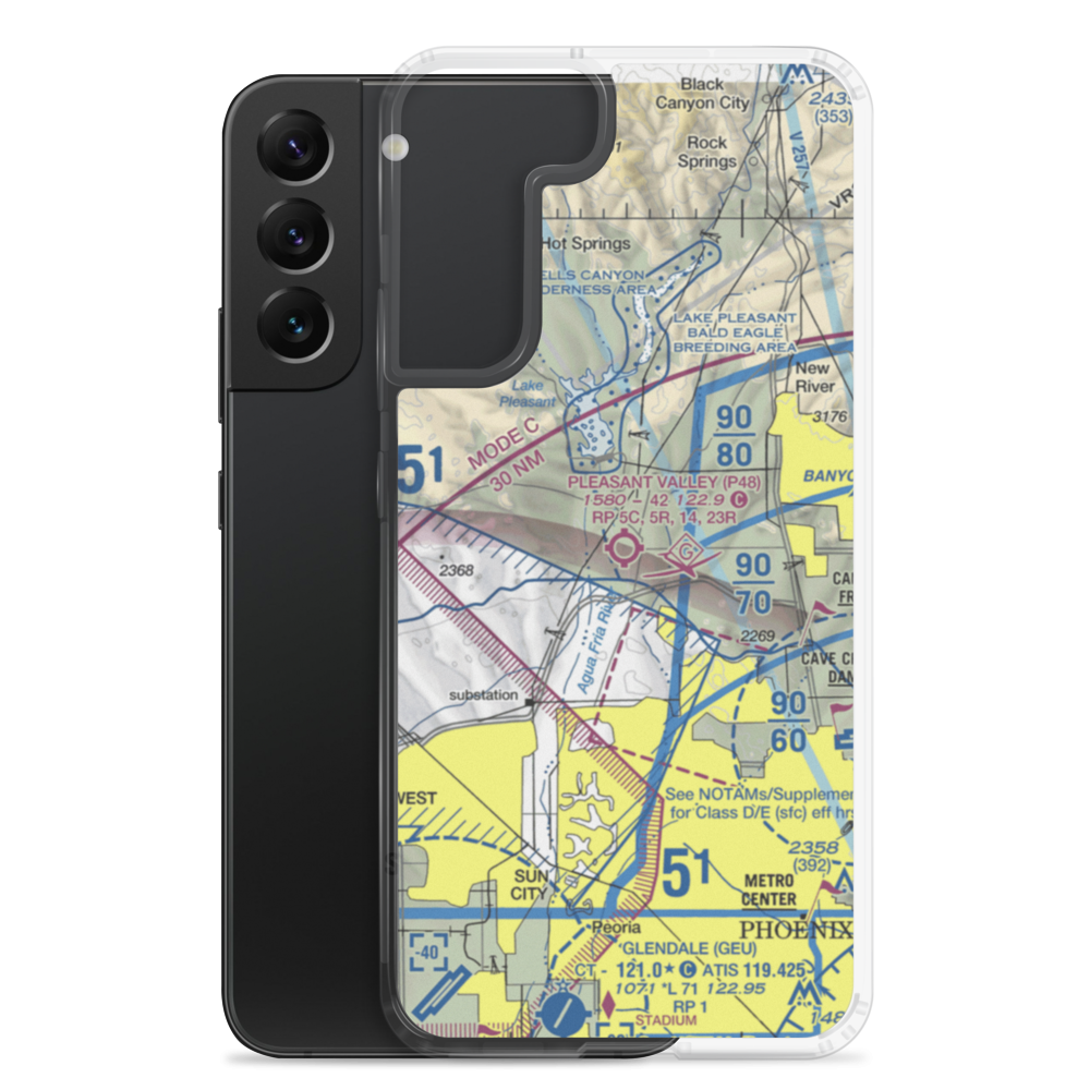 Pleasant Valley Airport (P48) VFR Sectional Samsung Case Samsung Galaxy S22 Plus model shown