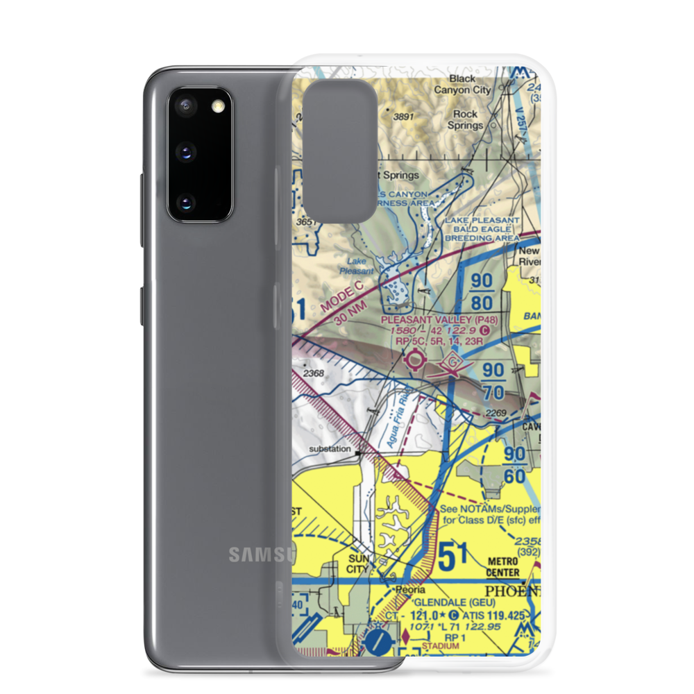 Pleasant Valley Airport (P48) VFR Sectional Samsung Case Samsung Galaxy S20 model shown