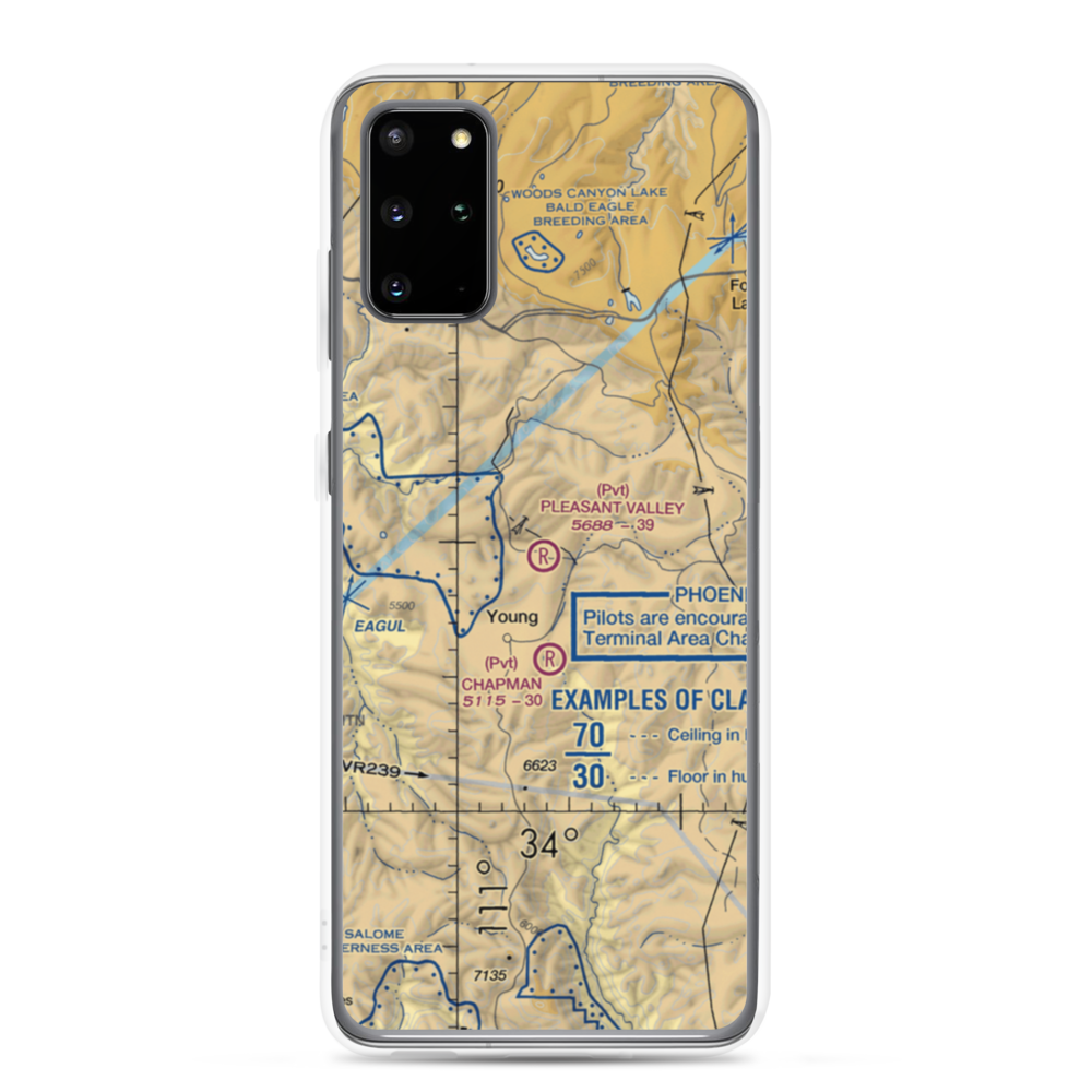 Pleasant Valley Airstrip (24AZ) VFR Sectional Samsung Case Samsung Galaxy S20 Plus model shown