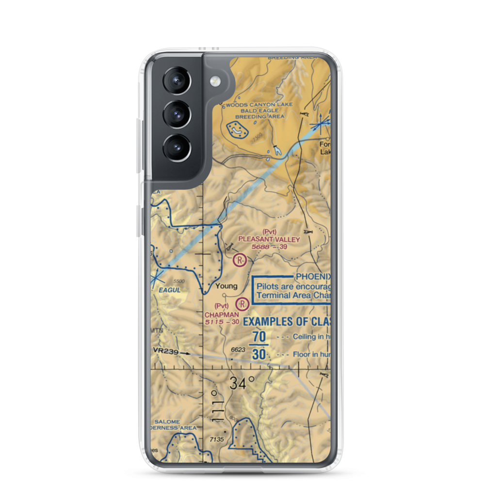 Pleasant Valley Airstrip (24AZ) VFR Sectional Samsung Case Samsung Galaxy S21 model shown