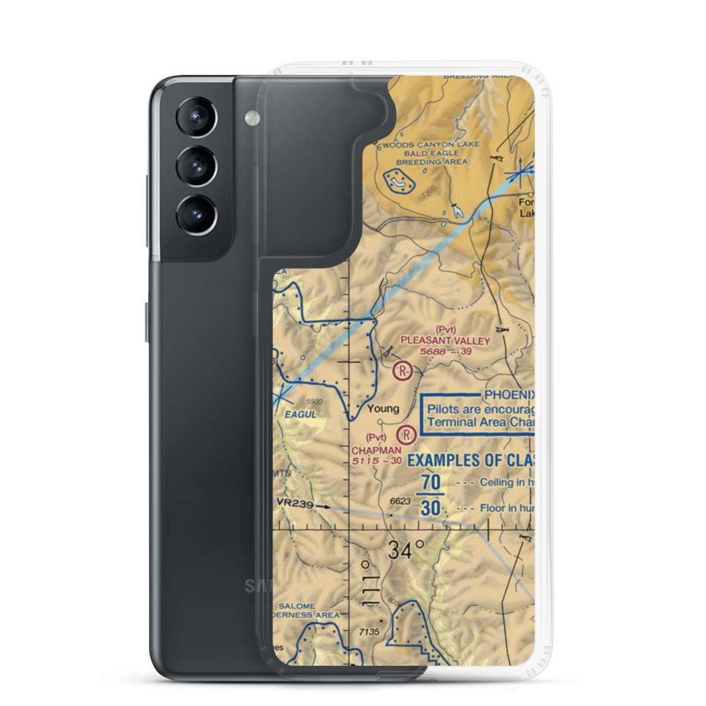 Pleasant Valley Airstrip (24AZ) VFR Sectional Samsung Case Samsung Galaxy S21 model shown