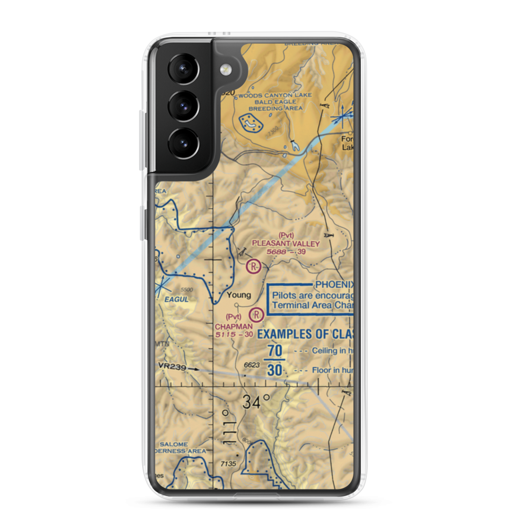 Pleasant Valley Airstrip (24AZ) VFR Sectional Samsung Case Samsung Galaxy S21 Plus model shown