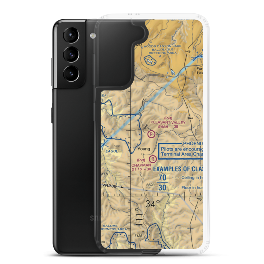 Pleasant Valley Airstrip (24AZ) VFR Sectional Samsung Case Samsung Galaxy S21 Plus model shown