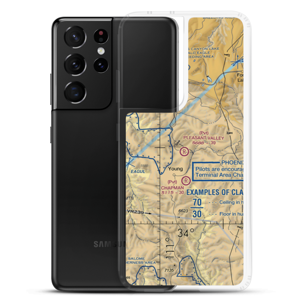Pleasant Valley Airstrip (24AZ) VFR Sectional Samsung Case Samsung Galaxy S21 Ultra model shown