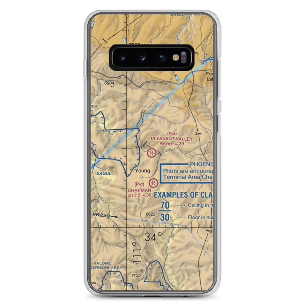 Pleasant Valley Airstrip (24AZ) VFR Sectional Samsung Case Samsung Galaxy S10+ model shown