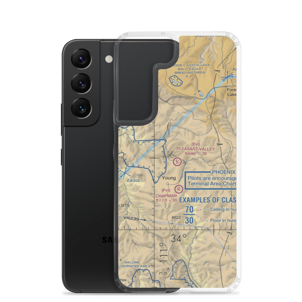 Pleasant Valley Airstrip (24AZ) VFR Sectional Samsung Case Samsung Galaxy S22 model shown