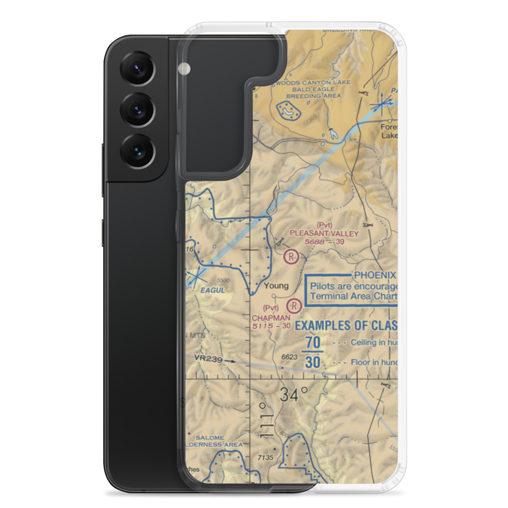 Pleasant Valley Airstrip (24AZ) VFR Sectional Samsung Case Samsung Galaxy S22 Plus model shown