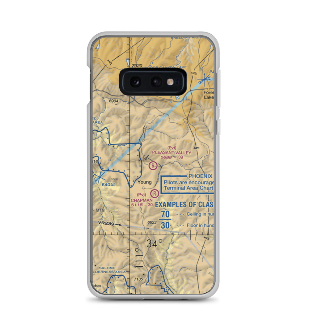 Pleasant Valley Airstrip (24AZ) VFR Sectional Samsung Case Samsung Galaxy S10e model shown