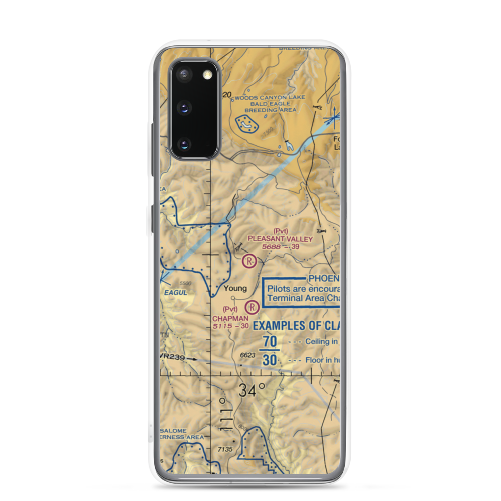 Pleasant Valley Airstrip (24AZ) VFR Sectional Samsung Case Samsung Galaxy S20 model shown