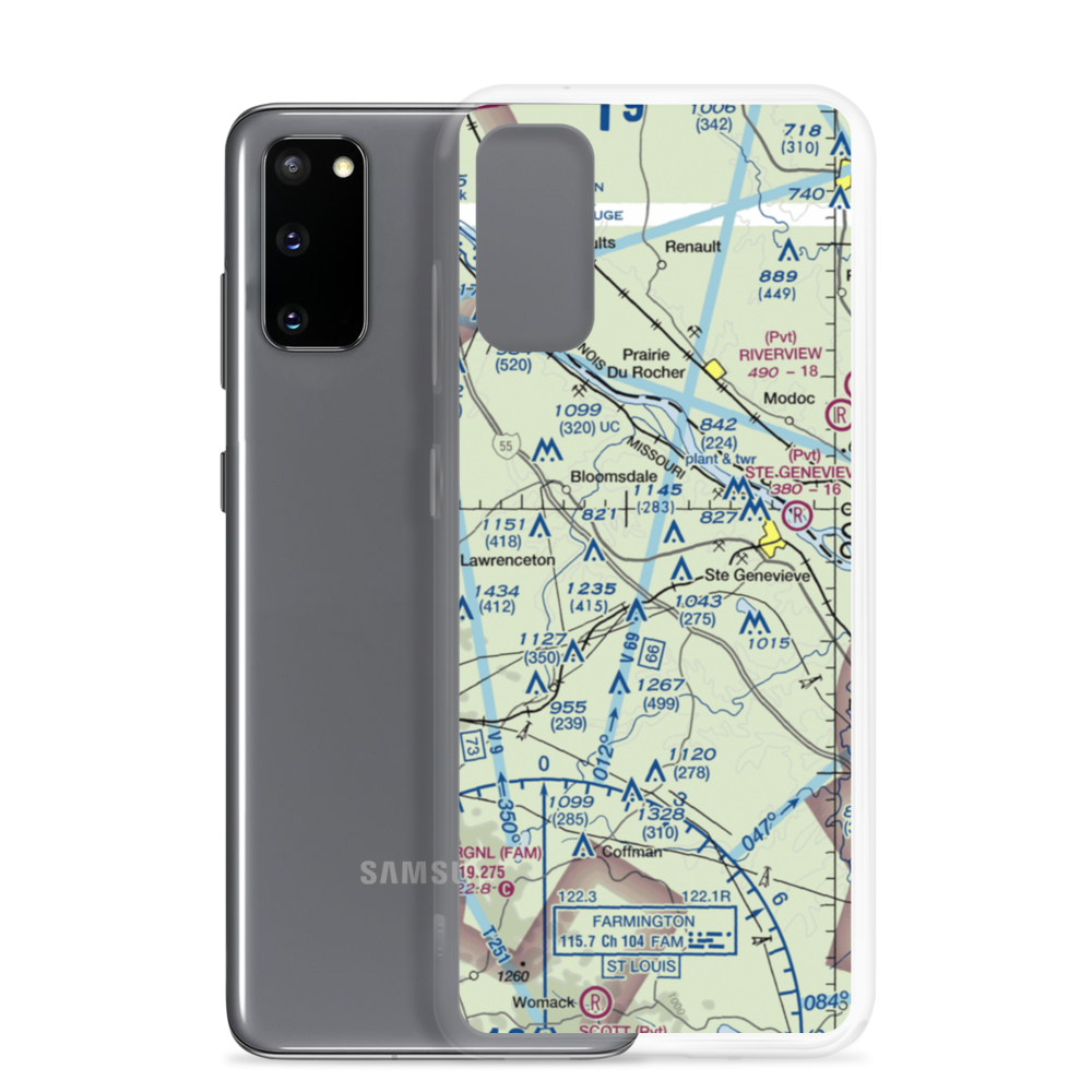 Pleasant View Ultralightport (52MO) VFR Sectional Samsung Case Samsung Galaxy S20 model shown