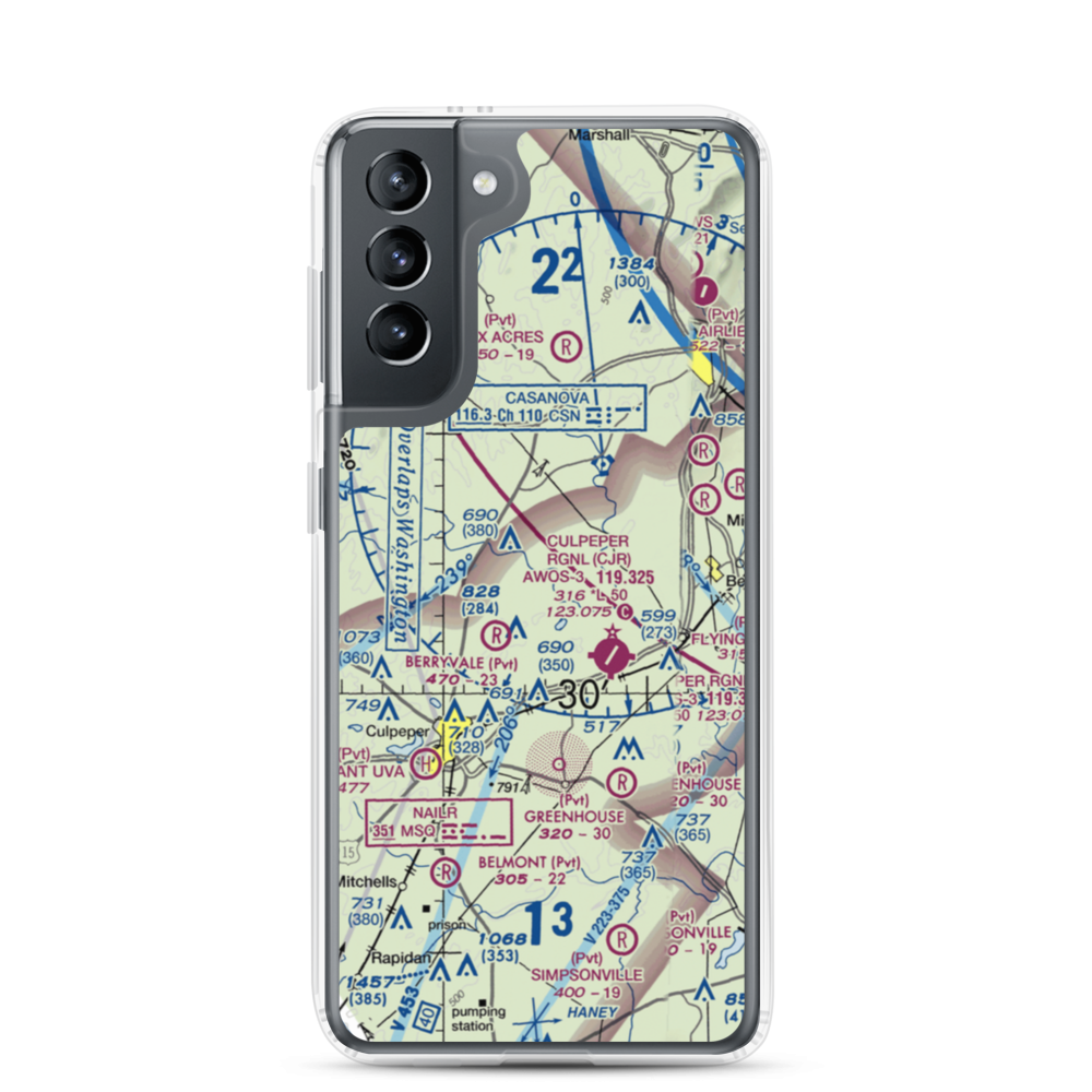 Pleasantdale Field (4VA9) VFR Sectional Samsung Case Samsung Galaxy S21 model shown