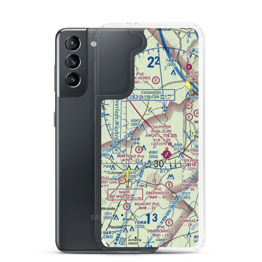 Pleasantdale Field (4VA9) VFR Sectional Samsung Case Samsung Galaxy S21 model shown