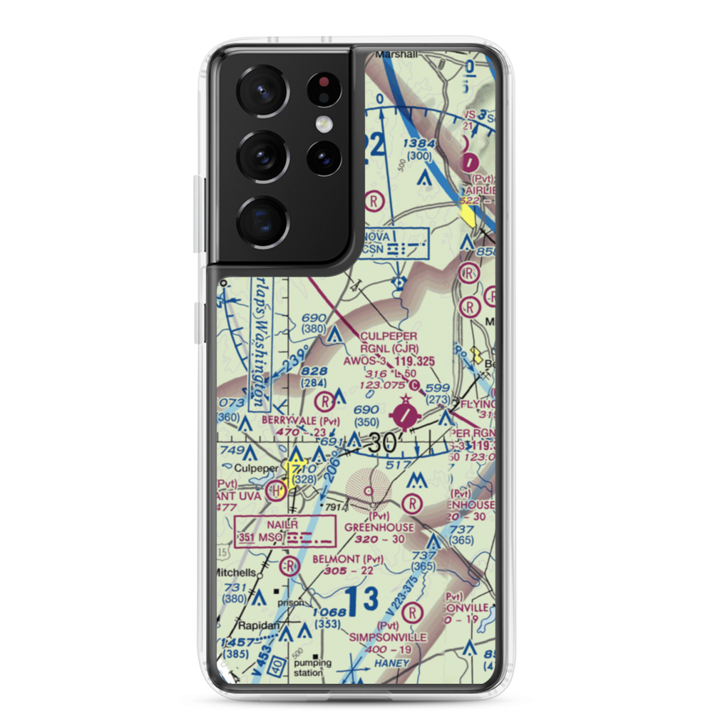 Pleasantdale Field (4VA9) VFR Sectional Samsung Case Samsung Galaxy S21 Ultra model shown