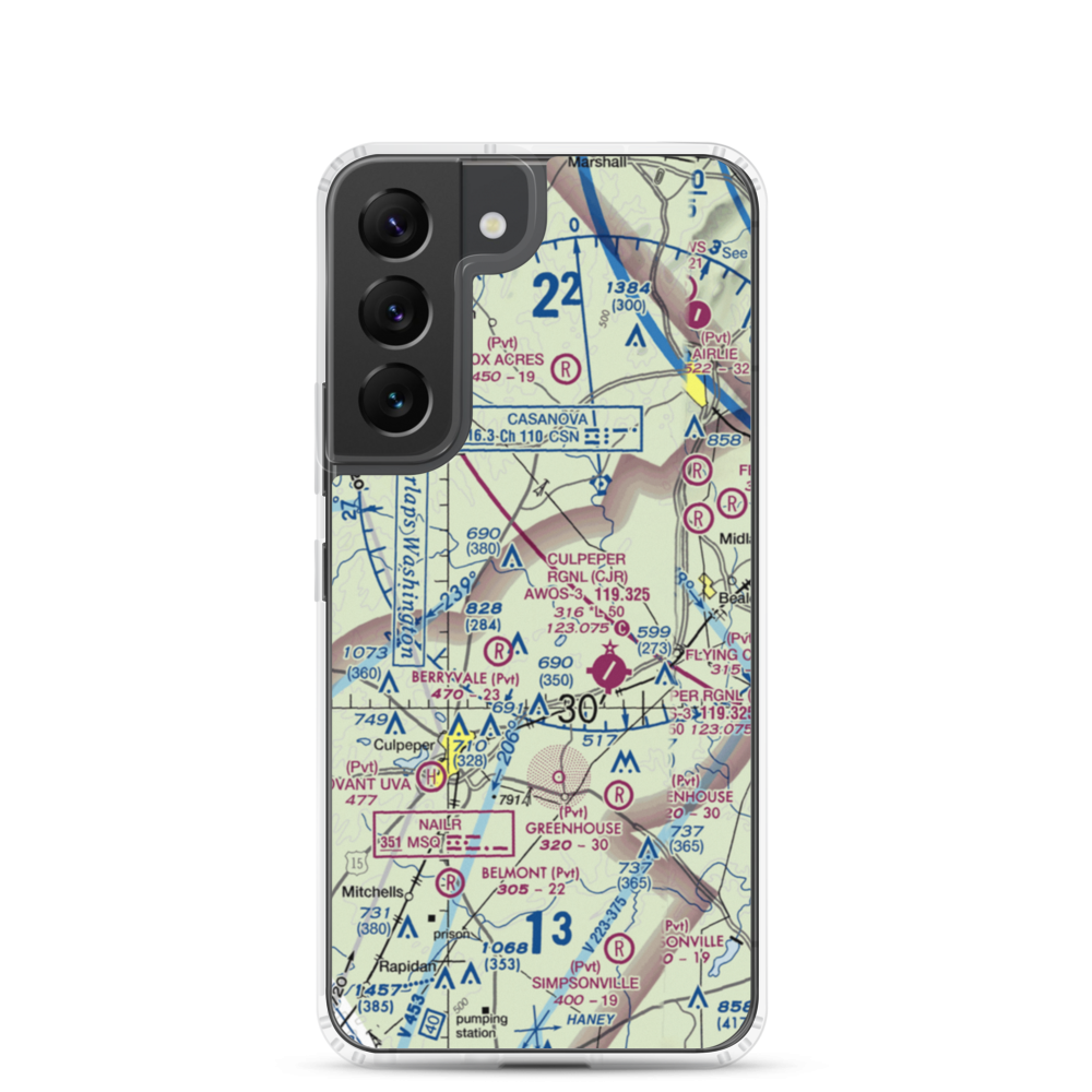 Pleasantdale Field (4VA9) VFR Sectional Samsung Case Samsung Galaxy S22 model shown