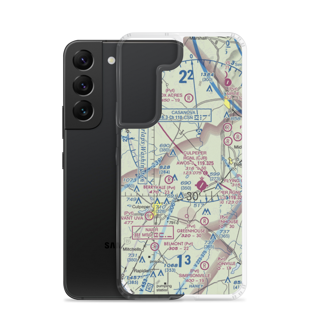 Pleasantdale Field (4VA9) VFR Sectional Samsung Case Samsung Galaxy S22 model shown