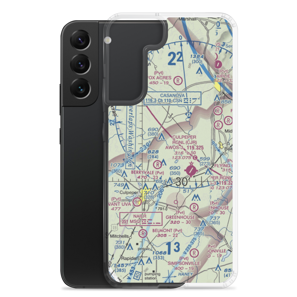 Pleasantdale Field (4VA9) VFR Sectional Samsung Case Samsung Galaxy S22 Plus model shown