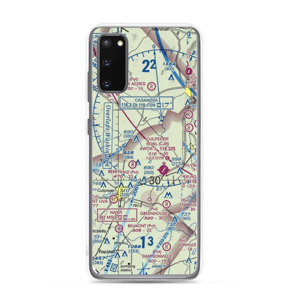 Pleasantdale Field (4VA9) VFR Sectional Samsung Case Samsung Galaxy S20 model shown