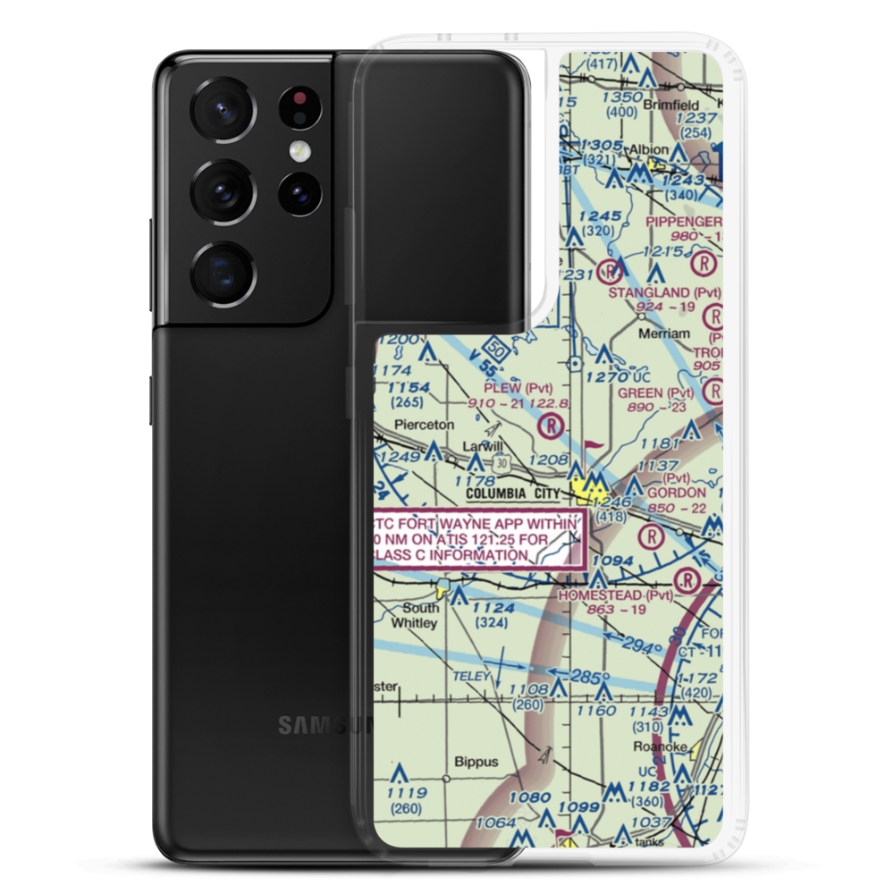 Plew Airport (IN71) VFR Sectional Samsung Case Samsung Galaxy S21 Ultra model shown