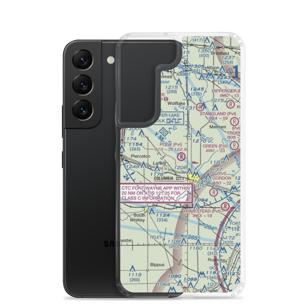 Plew Airport (IN71) VFR Sectional Samsung Case Samsung Galaxy S22 model shown