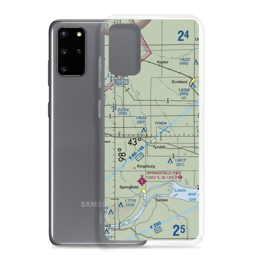 Plihal Farms Airport (SD61) VFR Sectional Samsung Case Samsung Galaxy S20 Plus model shown