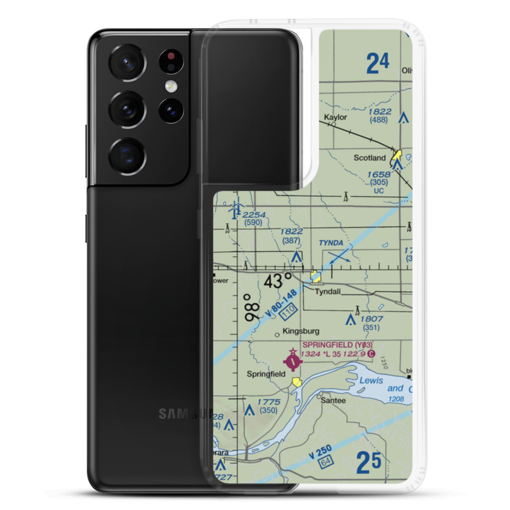 Plihal Farms Airport (SD61) VFR Sectional Samsung Case Samsung Galaxy S21 Ultra model shown
