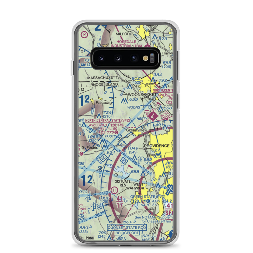 Plouffe Landing Seaplane Base (RI28) VFR Sectional Samsung Case Samsung Galaxy S10 model shown