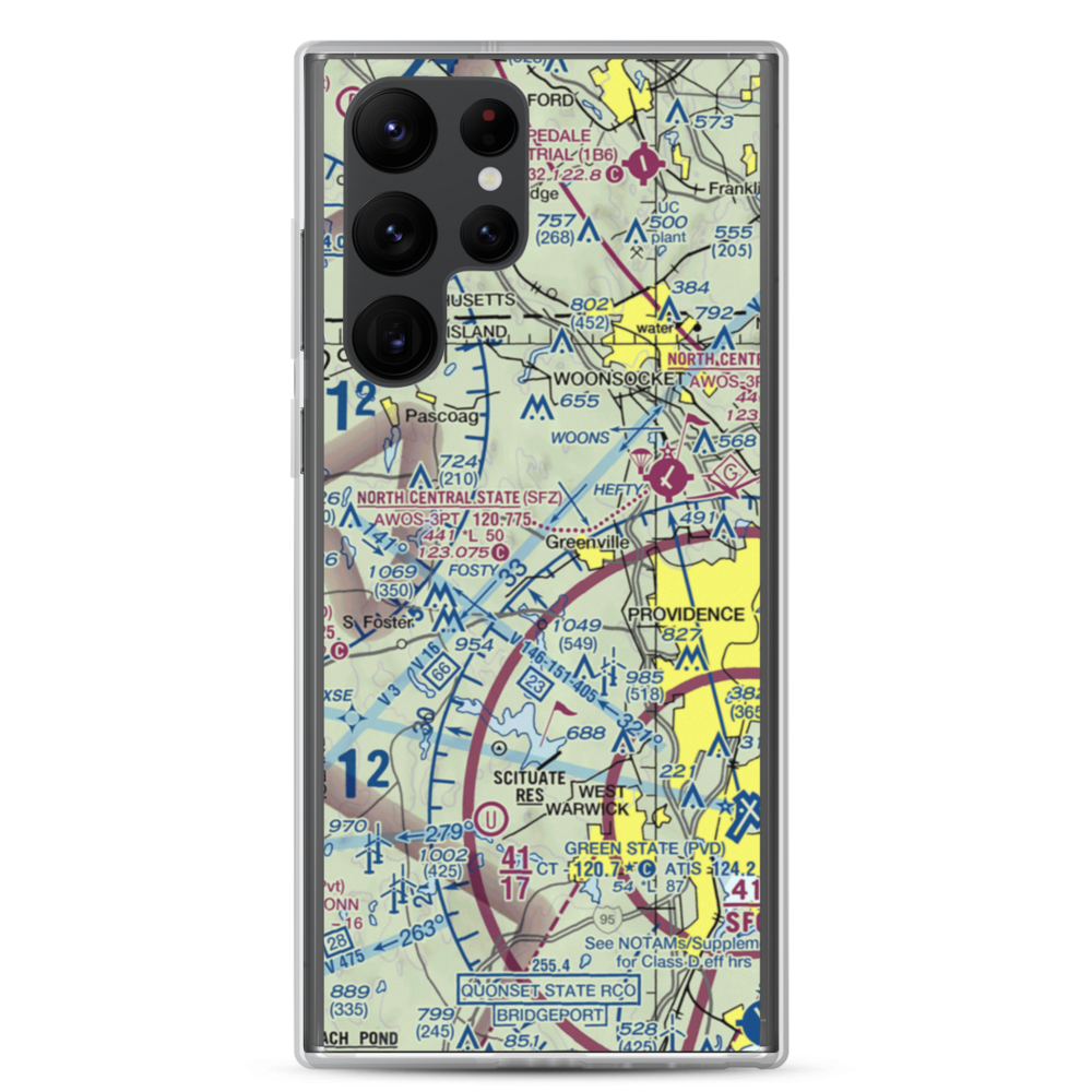 Plouffe Landing Seaplane Base (RI28) VFR Sectional Samsung Case Samsung Galaxy S22 Ultra model shown