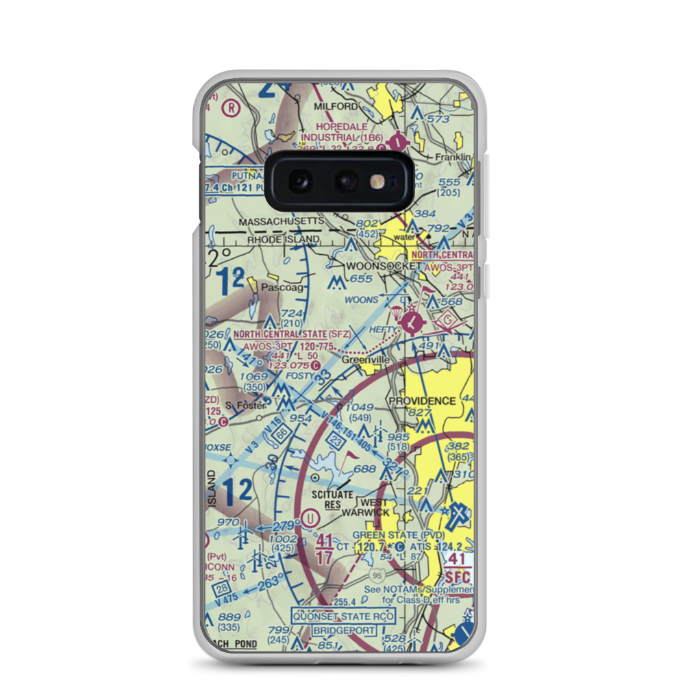 Plouffe Landing Seaplane Base (RI28) VFR Sectional Samsung Case Samsung Galaxy S10e model shown