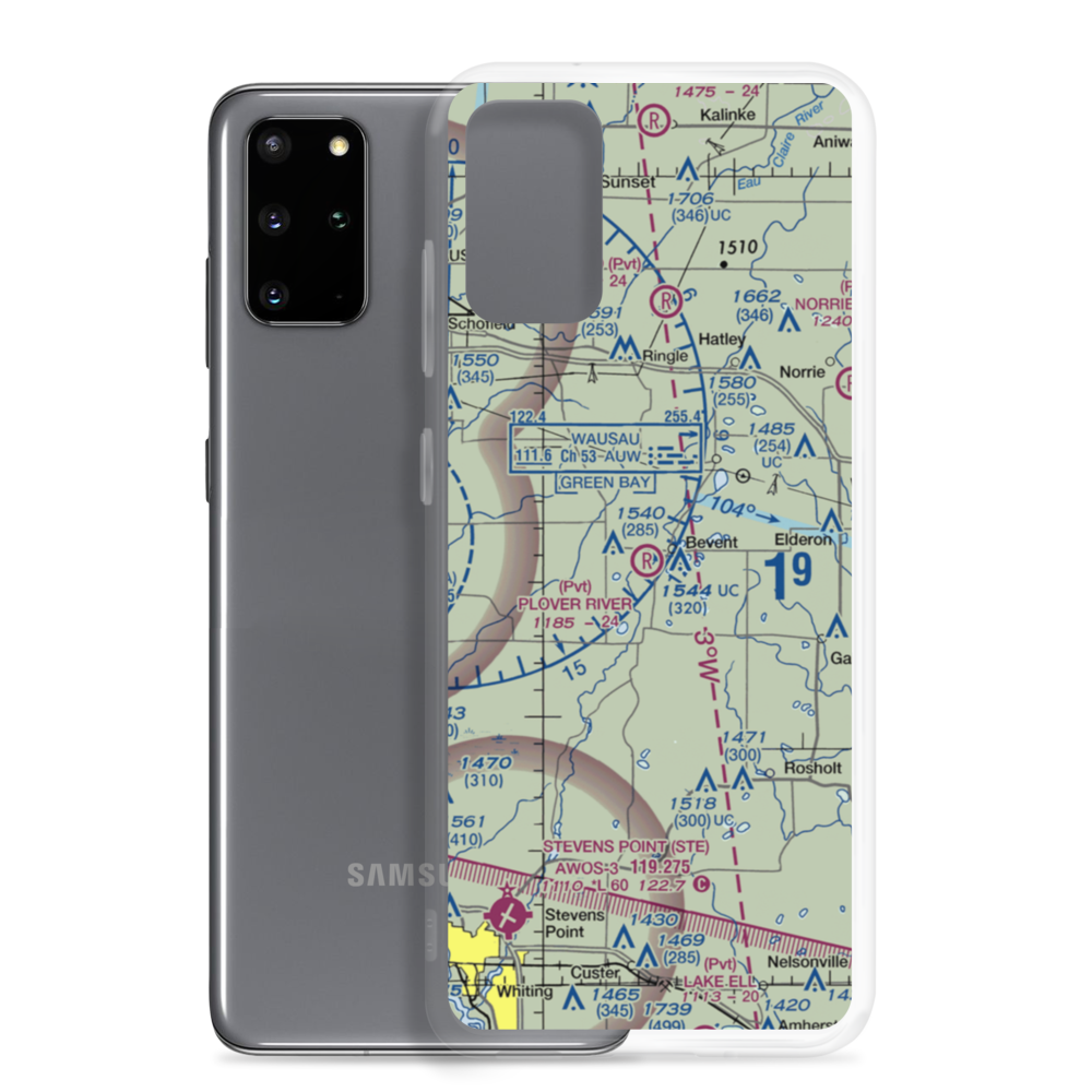 Plover River Airfield (3WI3) VFR Sectional Samsung Case Samsung Galaxy S20 Plus model shown