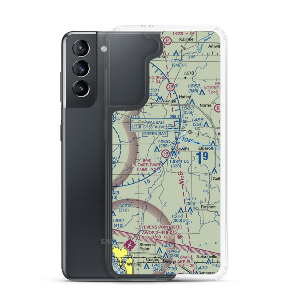 Plover River Airfield (3WI3) VFR Sectional Samsung Case Samsung Galaxy S21 model shown