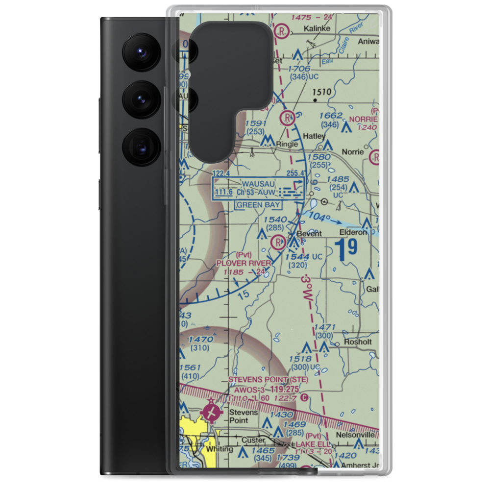 Plover River Airfield (3WI3) VFR Sectional Samsung Case Samsung Galaxy S22 Ultra model shown