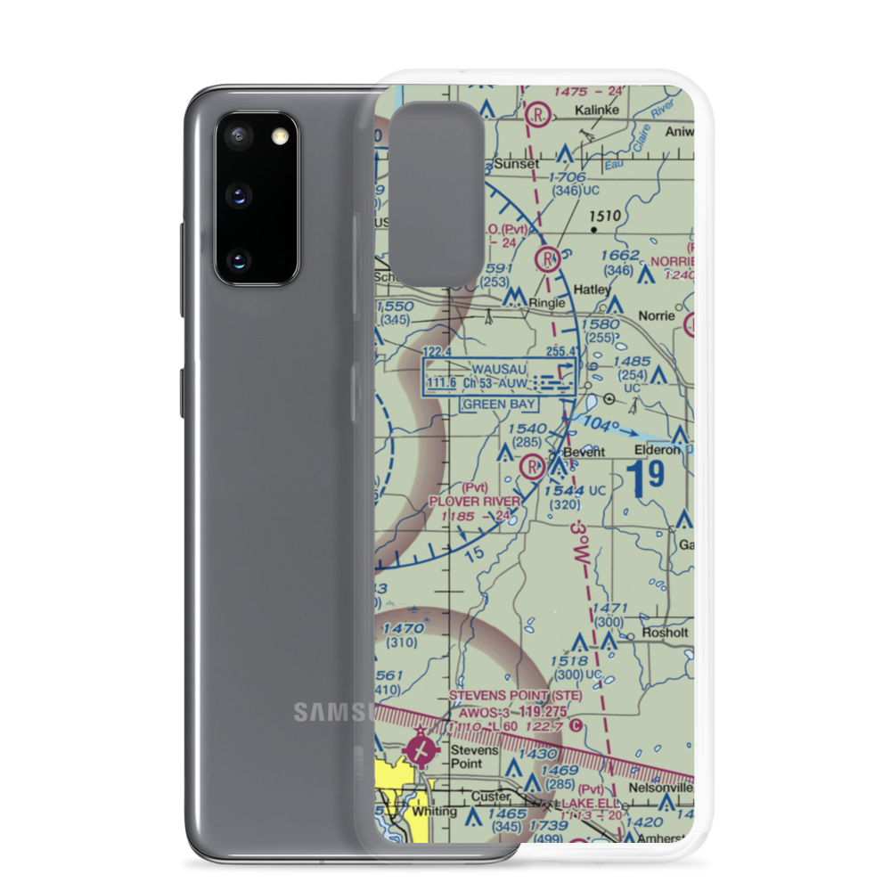 Plover River Airfield (3WI3) VFR Sectional Samsung Case Samsung Galaxy S20 model shown