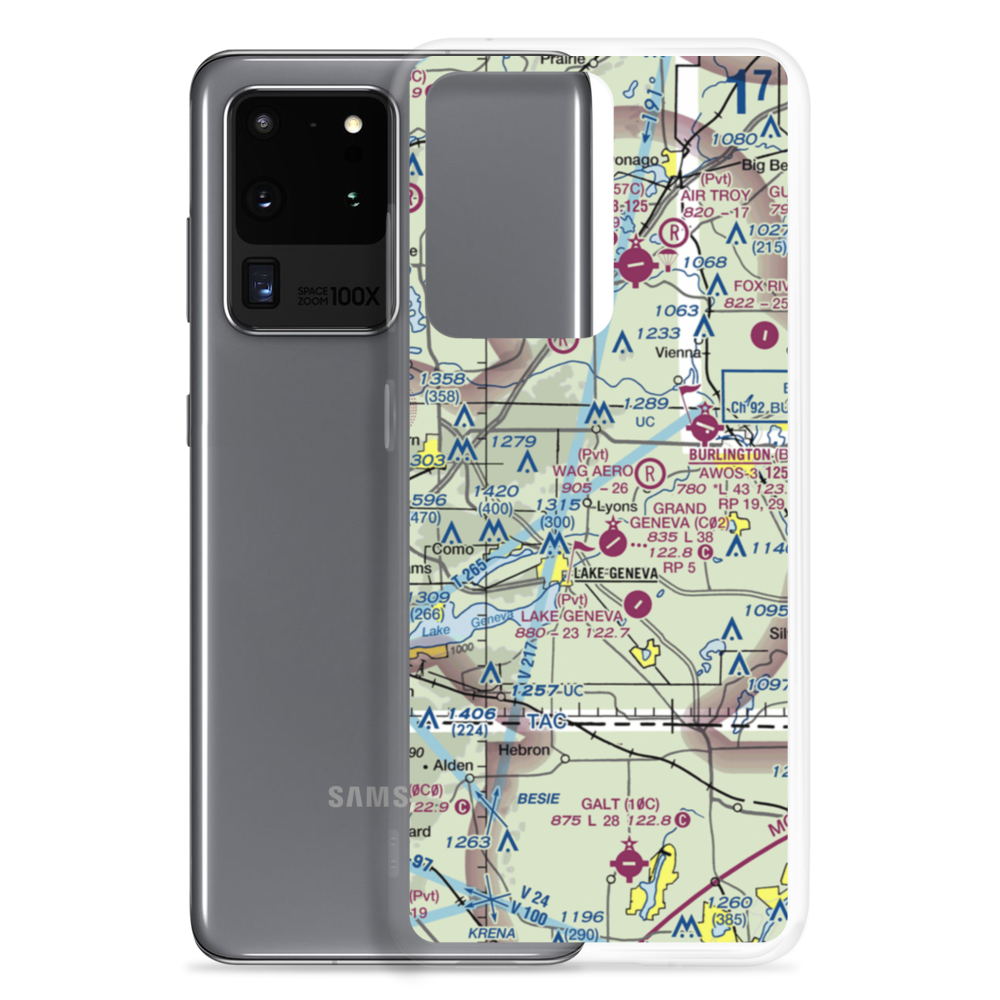 Plows & Props Airport (2WI4) VFR Sectional Samsung Case Samsung Galaxy S20 Ultra model shown