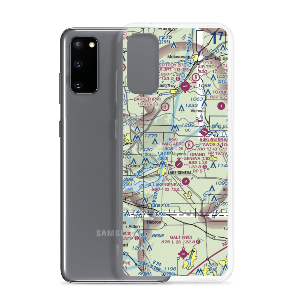 Plows & Props Airport (2WI4) VFR Sectional Samsung Case Samsung Galaxy S20 model shown