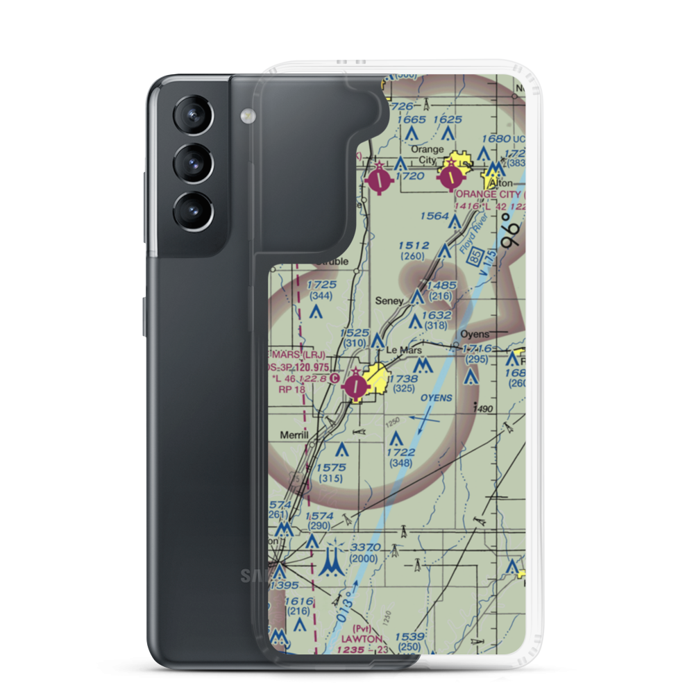 Plueger Airfield (12IA) VFR Sectional Samsung Case Samsung Galaxy S21 model shown