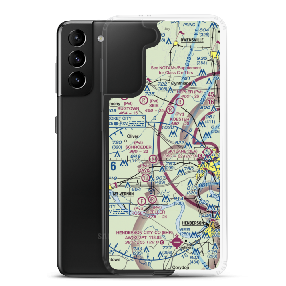 Plugger Airport (IN36) VFR Sectional Samsung Case Samsung Galaxy S21 Plus model shown
