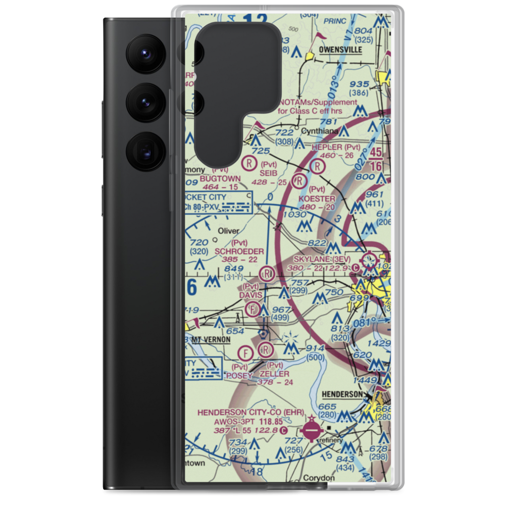 Plugger Airport (IN36) VFR Sectional Samsung Case Samsung Galaxy S22 Ultra model shown