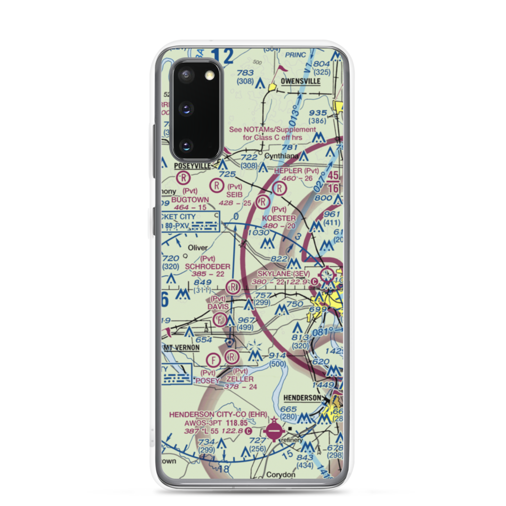 Plugger Airport (IN36) VFR Sectional Samsung Case Samsung Galaxy S20 model shown