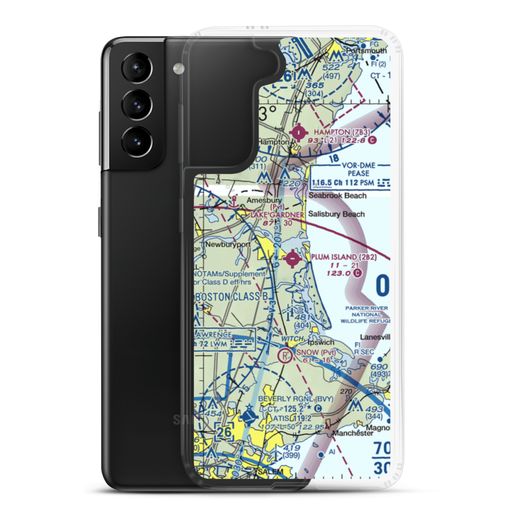 Plum Island Airport (2B2) VFR Sectional Samsung Case Samsung Galaxy S21 Plus model shown