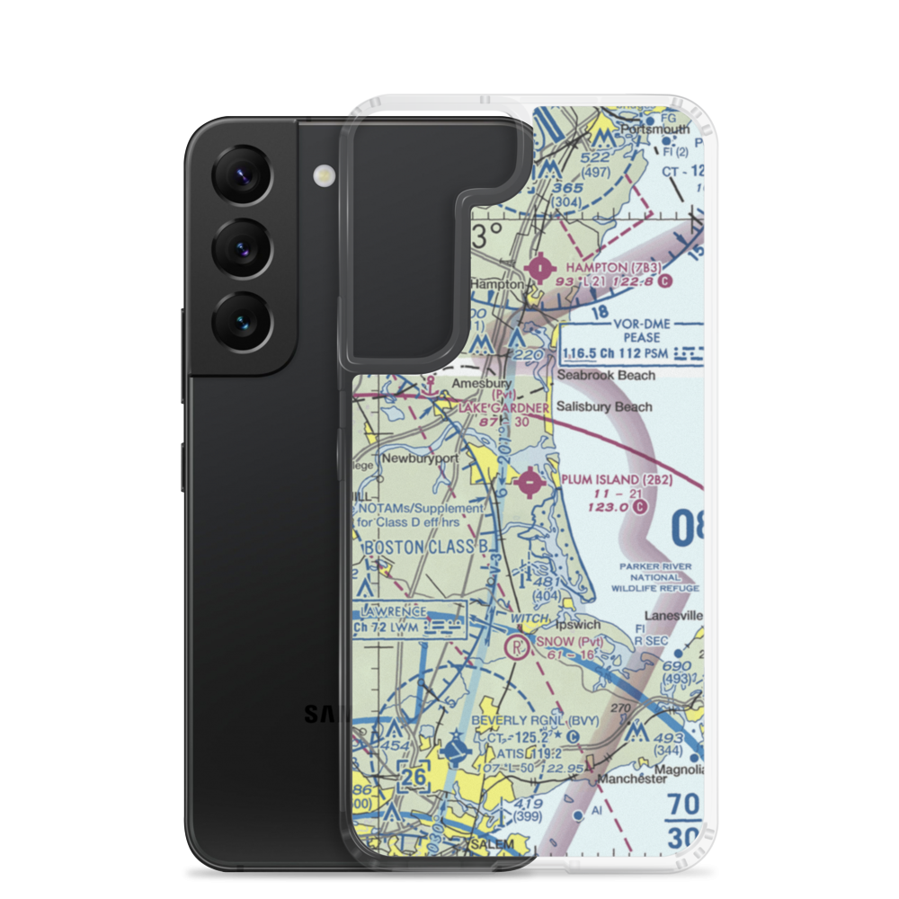 Plum Island Airport (2B2) VFR Sectional Samsung Case Samsung Galaxy S22 model shown