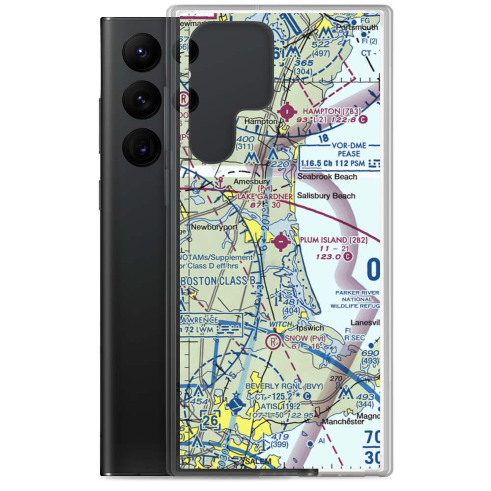 Plum Island Airport (2B2) VFR Sectional Samsung Case Samsung Galaxy S22 Ultra model shown
