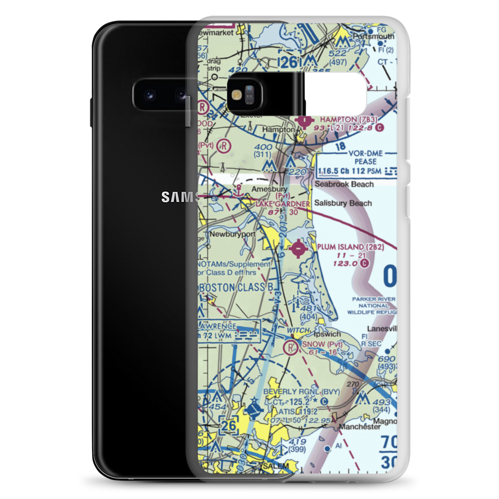 Plum Island Airport (2B2) VFR Sectional Samsung Case Samsung Galaxy S10+ model shown