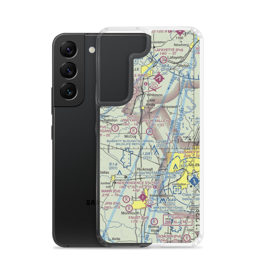 Plum Valley Airport (64OR) VFR Sectional Samsung Case Samsung Galaxy S22 model shown